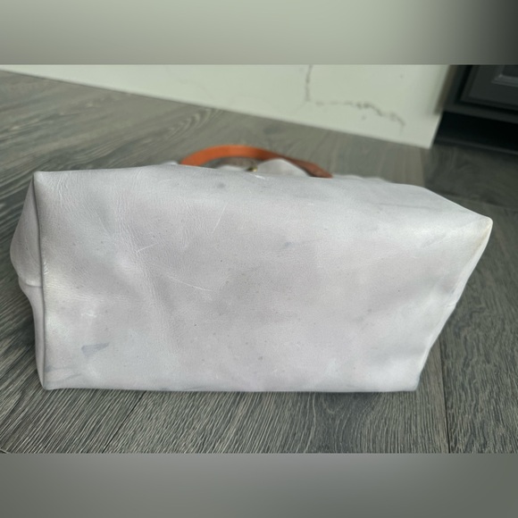 KMM & Co Leather Tote Bag in Light Gray - Picture 9 of 11